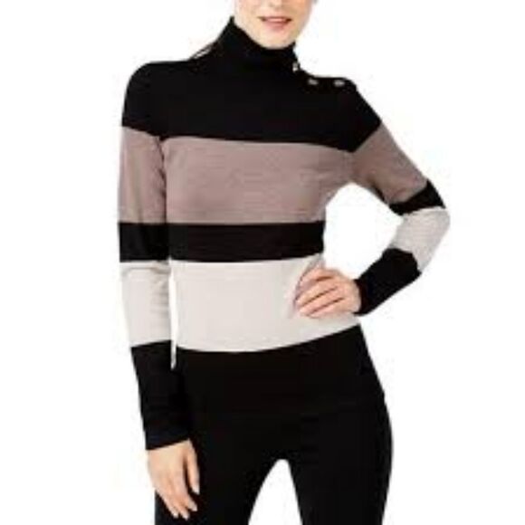 🔹️INC International Concepts Colorblock Mock Neck Sweater XLarge - Picture 1 of 9